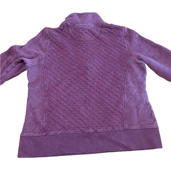 LL Bean Quilted Mock Neck Quarter Zip Kangaroo Pocket Women Size Petite Medium - Picture 2 of 8